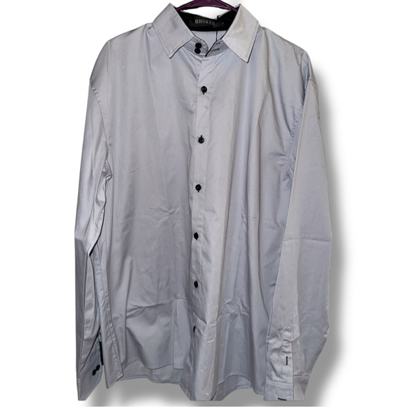 HHGKED Men’s Shirt NWT Light Grey Button-Down European & American Style Size XL - Picture 15 of 16